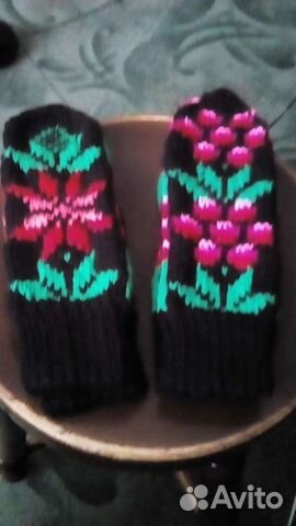 Варежки ручная вязка