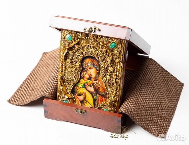 Икона Владимирская Богородица Ручная работа Дерево