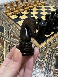 Шахматы, нарды, шашки(3в1) ручной работы