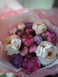 Сьедобный букет. Цветы из зефира. Сладкий букет. Т