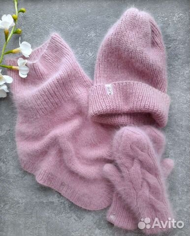 Комплект шапка, снуд и варежки