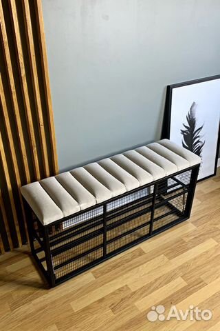 Банкетка обувница лофт с полками