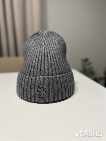 Шапка U.S.Polo assn серая новая