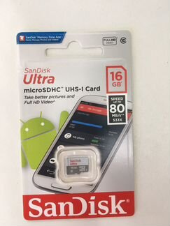 Карта памяти SanDisk Ultra microsdhc 16Gb
