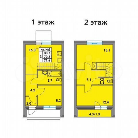 Таунхаус 71 м² на участке 3 сот.