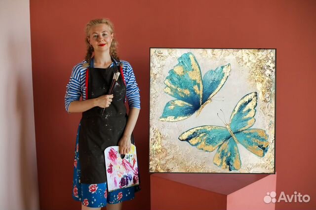 Картина Бабочки маслом Интерьерная картина большая