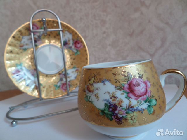 Кофейная пара. Фарфор Yamasen Gold Collection 24ct