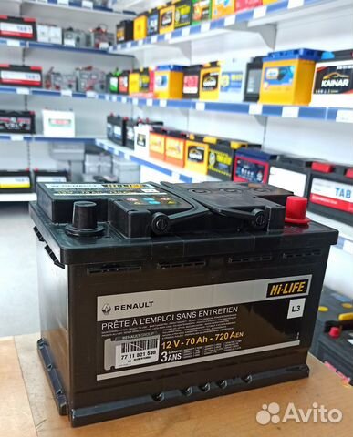 Акб 70Ач Renault заводской 720А. Срок службы 6 лет