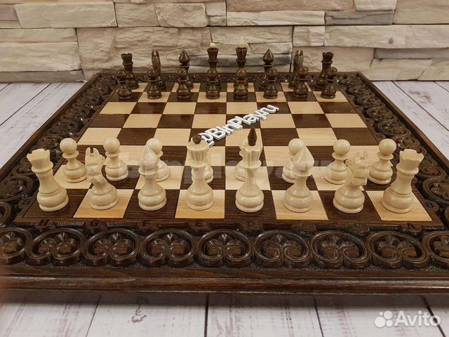 Шахматы, нарды, шашки (3 в 1) резные 5025
