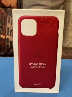 Чехол на iPhone 11 pro оригинал, кожаный. Red