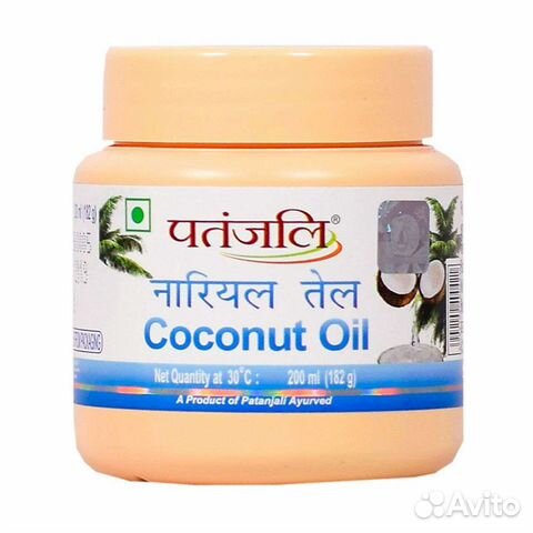 Натуральное кокосовое масло 200 мл. Patanjali, Инд