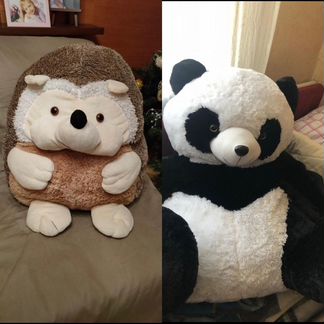 Большая мягкая игрушка панда ежик