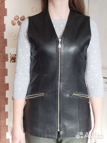 Жилет кожаный