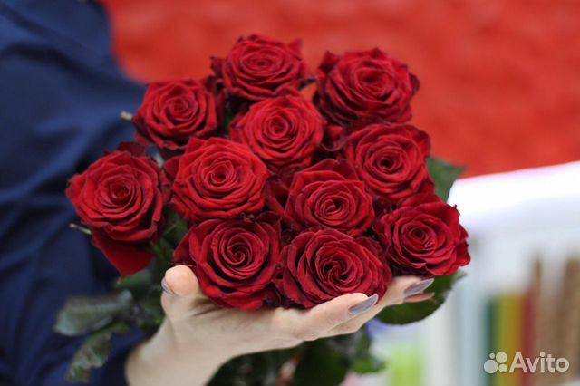 Розы красные 11 шт крупные cорта Sexy Red Букет
