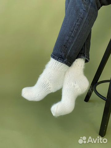 Пуховые шерстяные носки белые