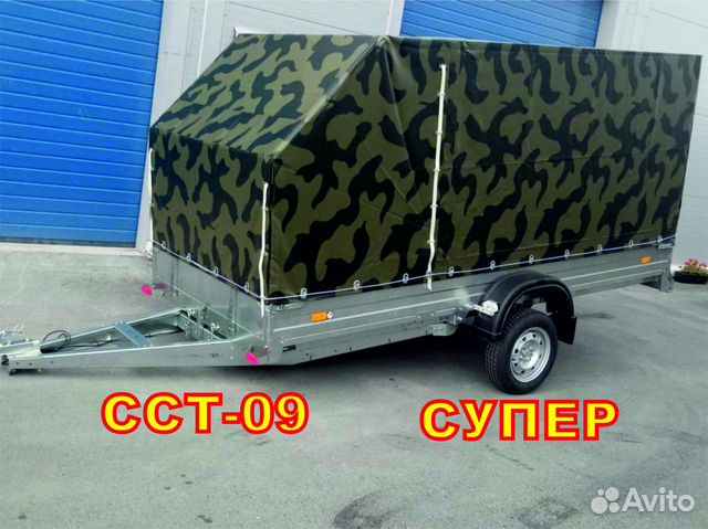 Легковой прицеп сст-09 супер 3.5х1.5 тент камуфляж