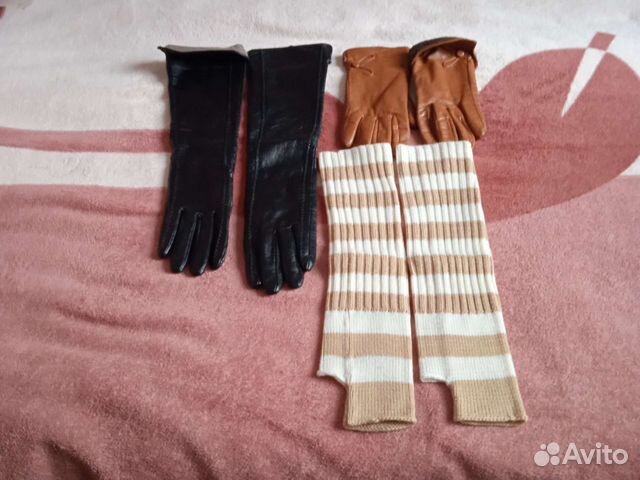 Перчатки кожаные и митенки