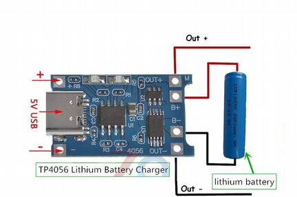 Зарядка Li-ion Li-Pol 18650 аккумуляторов TP4056