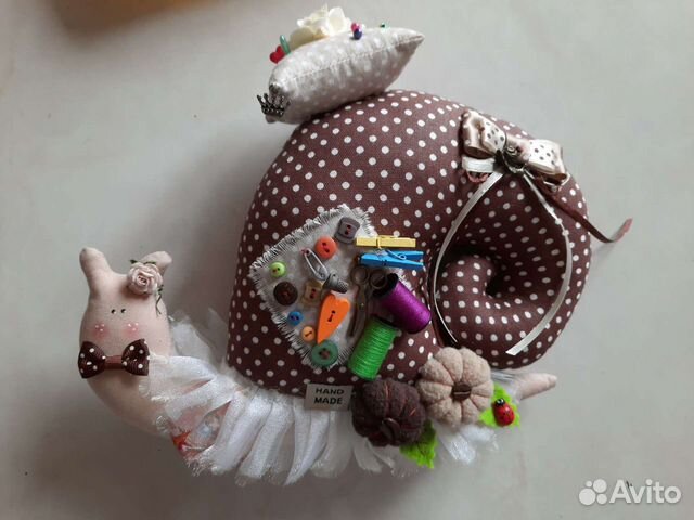 Текстильная интерьерная улитка ручной работы