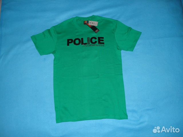 Футболка Police Италия Нов зеленая Хлопок Качество