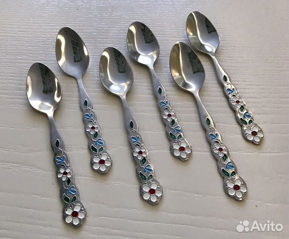 Чайные ложки мельхиор эмали СССР