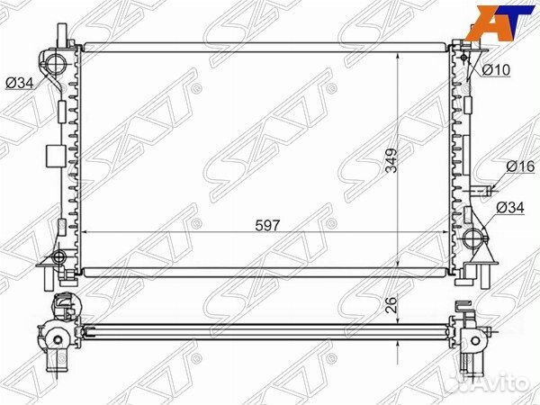 Радиатор ford, ford focus, ford focus 98-04, ford