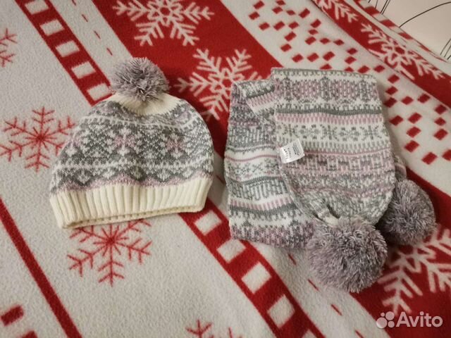 Комплект шапка с шарфом детская