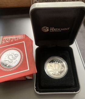 Монета змея 50 центов австралия серебро