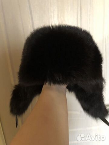 Шапка кожа и мех (чернобурка ) натуральные