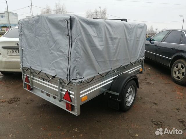 Прицеп 2,0х1,3м с тентом 70см спутник Expert