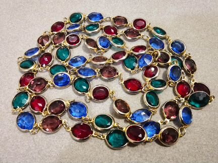 Колье безель винтаж разноцветное