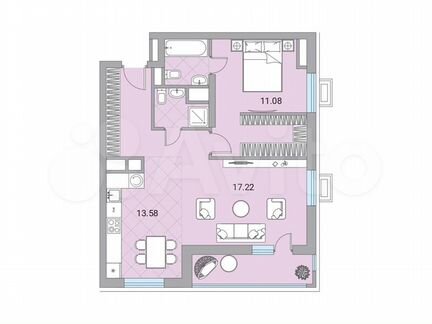 2-к квартира, 65.9 м², 12/24 эт.