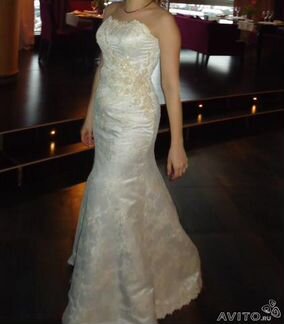 Свадебное платье рыбка цвет айвори