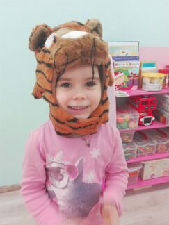 Детская шапка шлем тёплая зимняя зверушка тигр