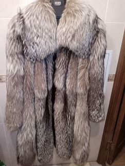 Шуба из перьевой чернобурки,Греция,большая