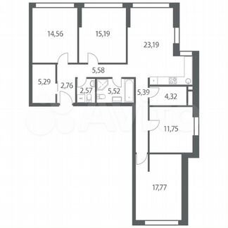 3-к квартира, 113.9 м², 9/35 эт.
