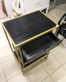 Набор чёрных тумб с золотом Испания