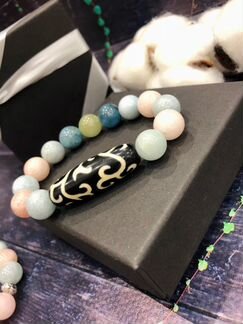 Браслет с редкой Бусиной Дзи Тара Лотос.Для женщин