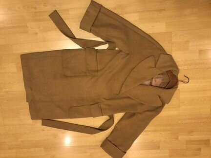 Бежевое осенне пальто в стиле MaxMara, 42р