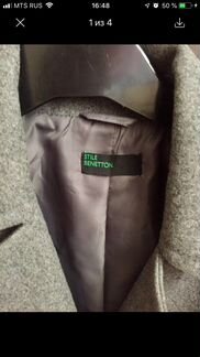 Шерстяное пальто Benetton s