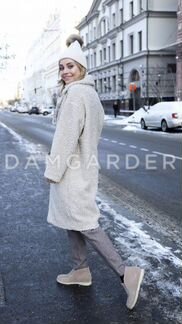 Шубка эко новая зимняя бежевая утеплённая