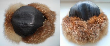 Шапка ушанка 57 58 р. натуральная кожа и мех новая