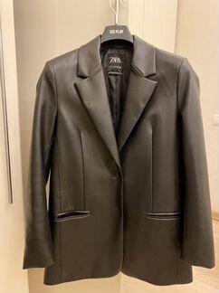 Кожаный пиджак zara 2020