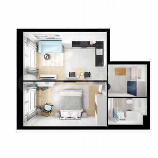 1-к квартира, 41.8 м², 2/13 эт.
