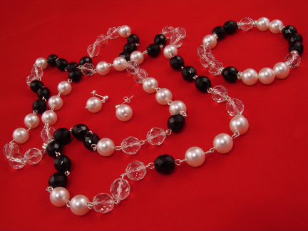 Комплект Классика (бусы + браслет + серьги)