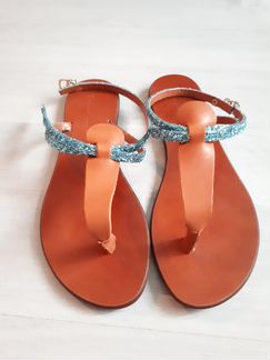 Итал нов босоножки,сандали,кожа,коричневые,глиттер