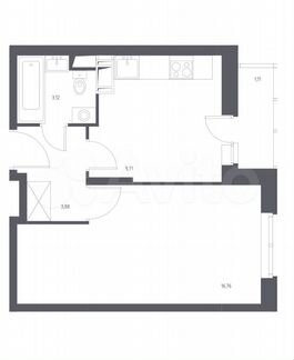 1-к квартира, 34.6 м², 12/14 эт.