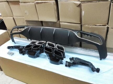 Mercedes W-213 диффузор 6.3 AMG с насадками