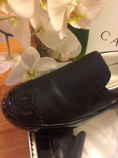 Новые чёрные кожаные слипоны Casadei (оригинал)