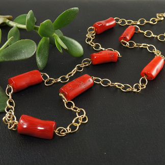 Колье Алый коралл